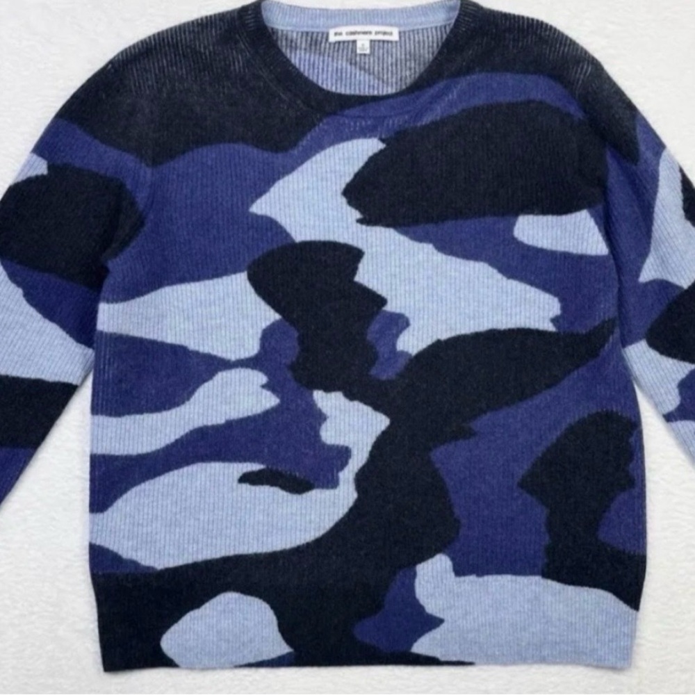 Women's Blue Camouflage Crewneck Sweater